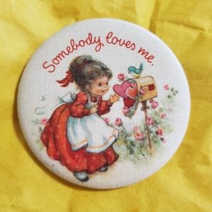 Vtg Hallmark Pin Cross Stitch Valentine's Day Letter